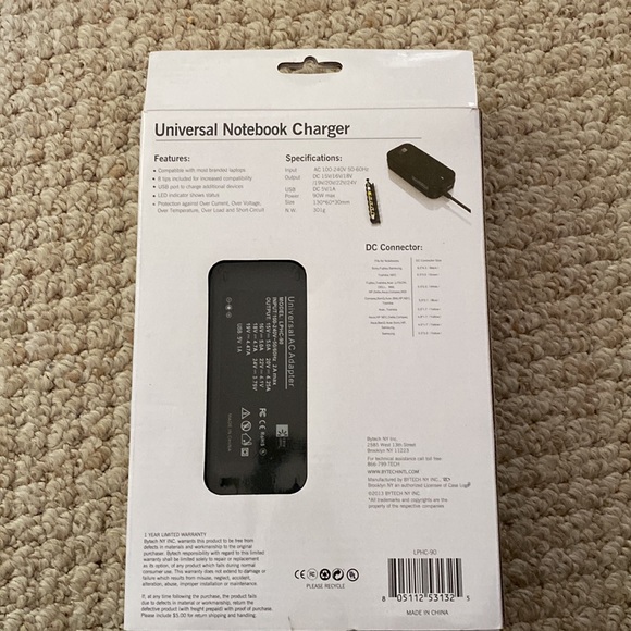 Universal Notebook Charger w/ charging port - Picture 2 of 3